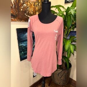 Women's Long-Sleeve Scoop Neck Top - Dusty Rose